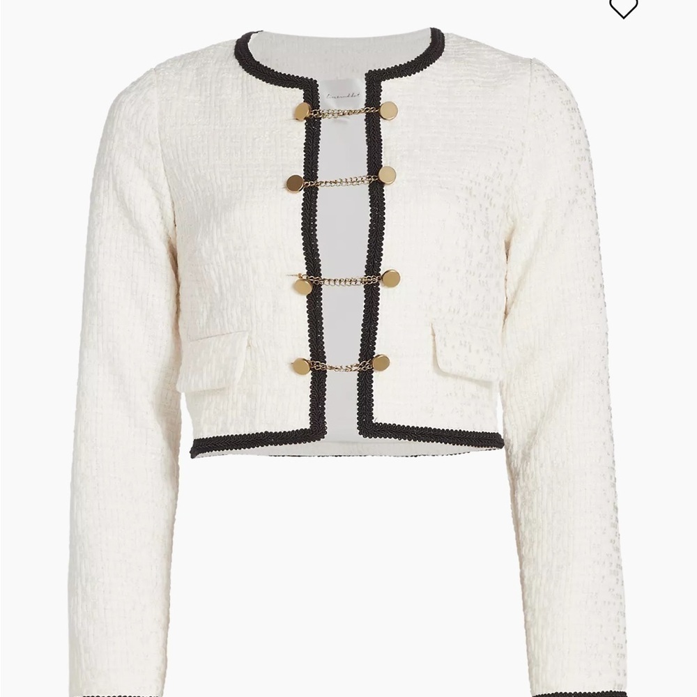 Line & Dot Avery Cropped Chain-Embellished Top